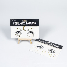 Nouveau autocollant de tatouage art visage personnalisé visage autocollant de tatouage métal maquillage